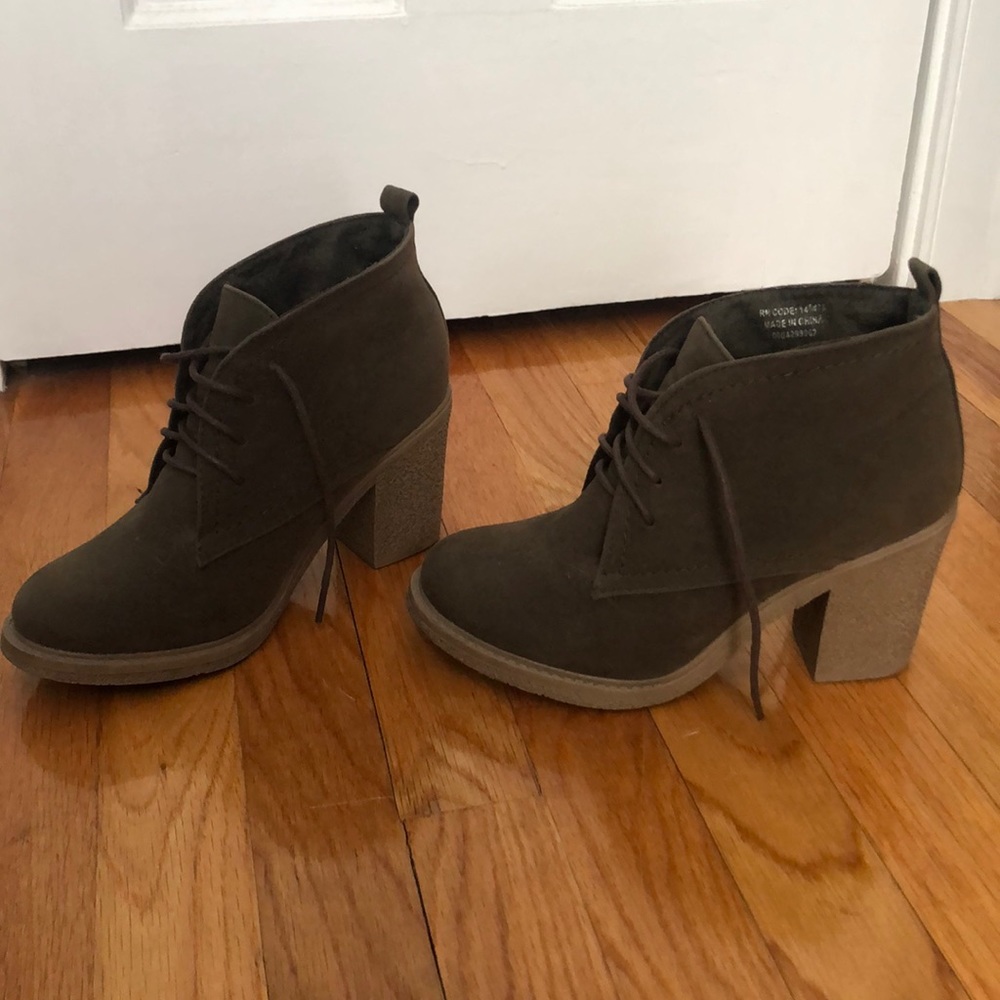 Atmosphere Heeled Army Green Booties